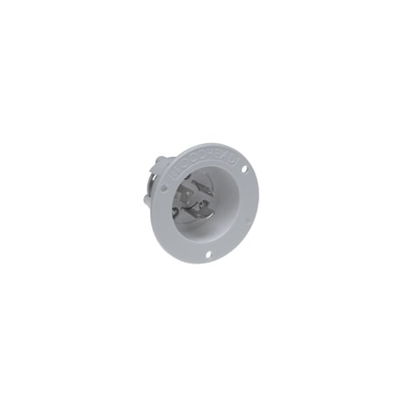 Woodhead Locking Inlet, Non-NEMA, 15 A, 125/250V AC, 3 Pole, Flush Mount, Screw Terminals 2407MB